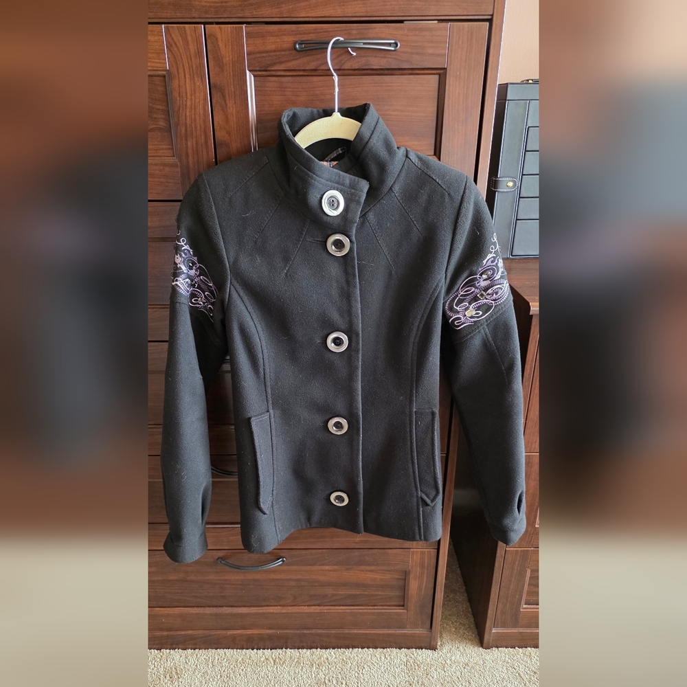 Black Wool Blend Coat